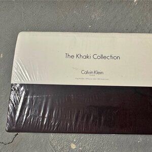 Calvin Klein "The Khaki Collection" 100% Cream King Flat Sheet